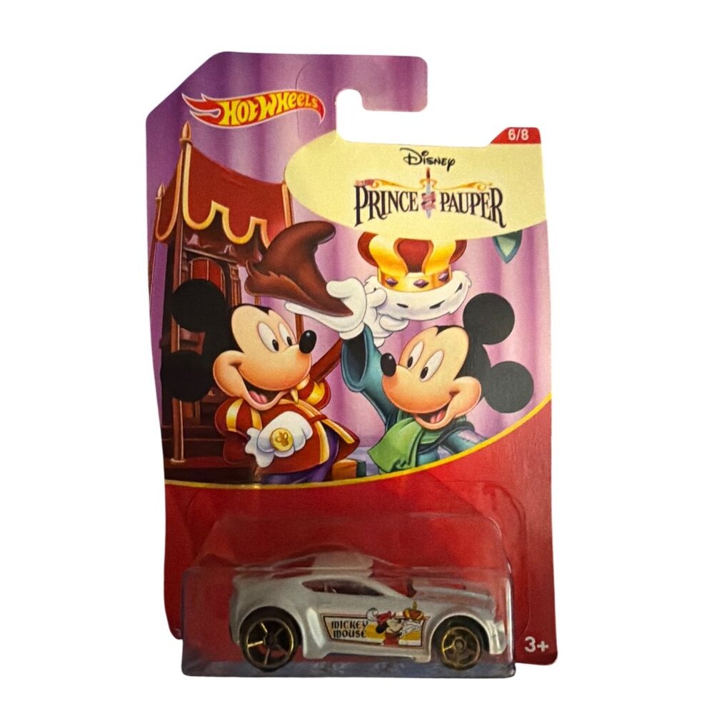 Hot Wheels Disney Prince & Pauper Mickey Mouse Torque Twister Car 6/8 White